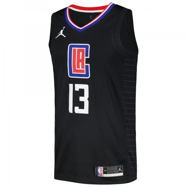 Men's LA Clippers Paul George Jordan Brand Black Swingman Player Jersey - Statement Edition