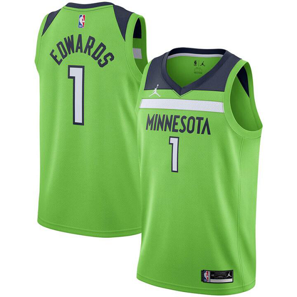 Men's Minnesota Timberwolves #1 Anthony Edwards Nike Green Swingman NBA Jersey