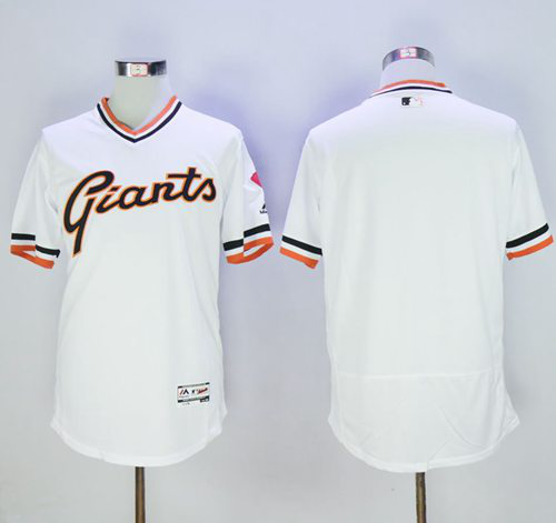 San Francisco Giants Blank White Flexbase Collection Cooperstown Stitched MLB Jersey