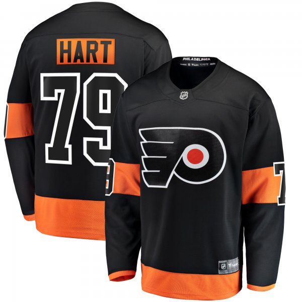 Men's Philadelphia Flyers Carter Hart Fanatics Black Alternate Premier Breakaway Player Jersey