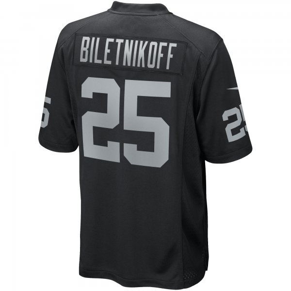 Men's Las Vegas Raiders Fred Biletnikoff Nike Black Game Retired Player Jersey