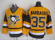 Men's Pittsburgh Penguins #35 Tom Barrasso Yellow Throwback NHL Jersey