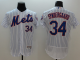 Men's New York Mets #34 Noah Syndergaard White MLB Flex Base Jersey