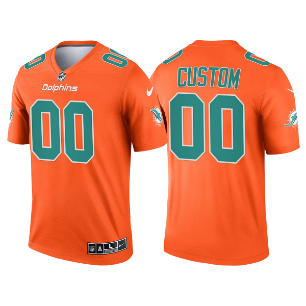 Men's Miami Dolphins #00 Custom Orange 2021 Limited NFL Jersey