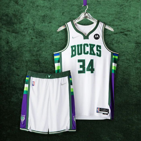 Men's Milwaukee Bucks #34 Giannis Antetokounmpo 2021-22 75th Anniversary White City Edition NBA Suit