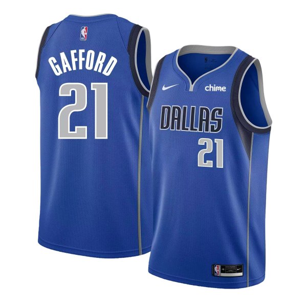 Men's Dallas Mavericks #21 Daniel Gafford Nike Blue Swingman Icon Edition NBA Jersey