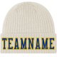 Custom Cream Royal-Gold Stitched Cuffed Knit Hat