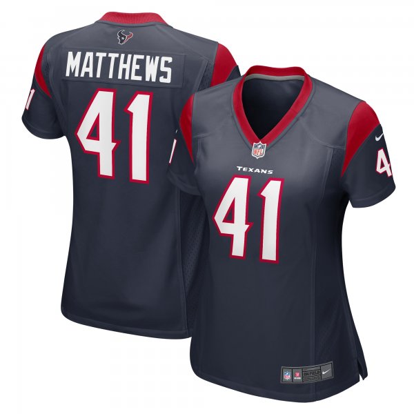 Women's Houston Texans Jesse Matthews Nike  Navy Team Game Jersey