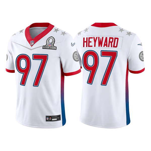 Men's Pittsburgh Steelers #97 Cameron Heyward 2022 White Pro Bowl Stitched Jersey