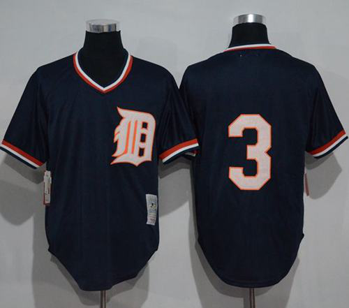 Mitchell And Ness 1984 Detroit Tigers #3 Alan Trammell Blue Throwback Stitched MLB Jersey