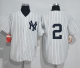 Mitchell And Ness New York Yankees #2 Derek Jeter White Strip Throwback Stitched MLB Jersey