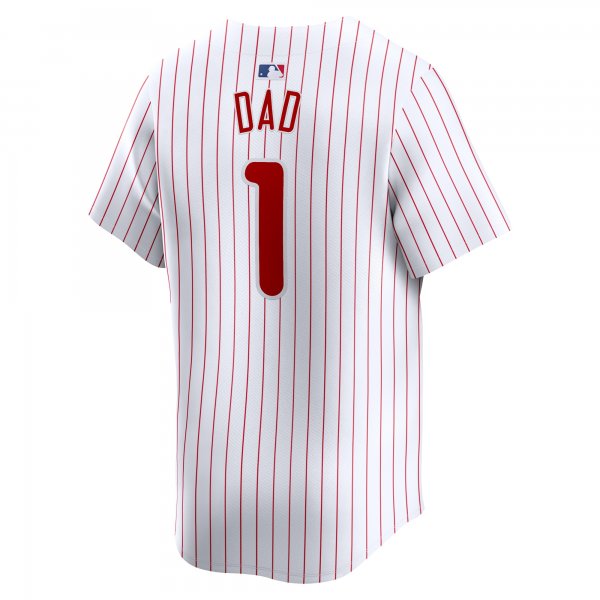 Men's Philadelphia Phillies Nike White #1 Dad Home Limited Jersey