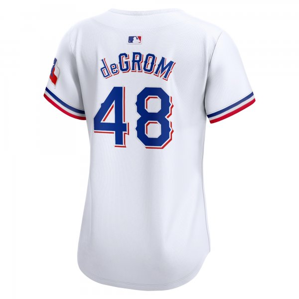 Women's Texas Rangers Jacob deGrom Nike White Home Limited Player Jersey