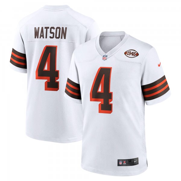 Men's Cleveland Browns Deshaun Watson Nike White Alternate Game Jersey