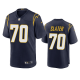 Men's Los Angeles Chargers #70 Rashawn Slater Navy Alternate Game Jersey