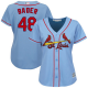 St. Louis Cardinals #48 Harrison Bader Light Blue Alternate Women's Stitched MLB Jersey