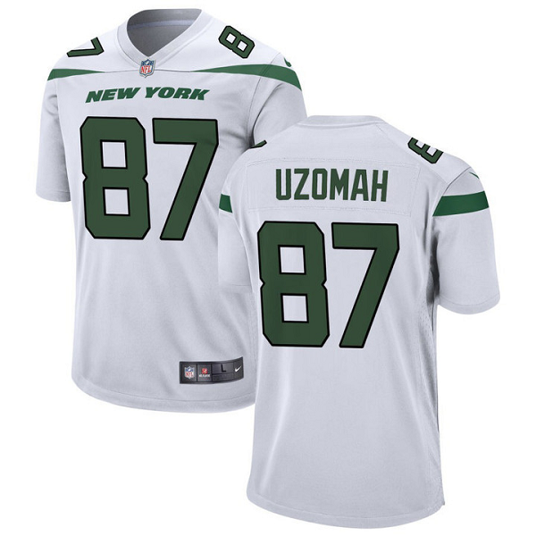 Youth New York Jets #87 C.J. Uzomah Game Player White Jersey