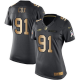 Nike Philadelphia Eagles #91 Fletcher Cox Black Women's Stitched NFL Limited Gold Salute to Service Jersey