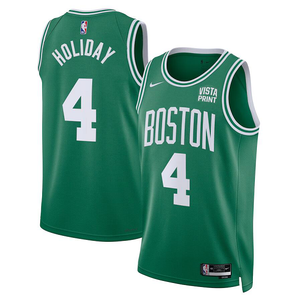 Men's Nike Boston Celtics #4 Jrue Holiday Green NBA Swingman Badge Player Jersey