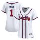 Women's Atlanta Braves Nike White #1 Mom Home Limited Jersey