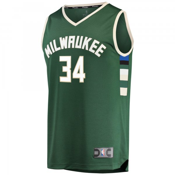 Youth Milwaukee Bucks Giannis Antetokounmpo Fanatics Hunter Green Fast Break Player Jersey - Icon Edition