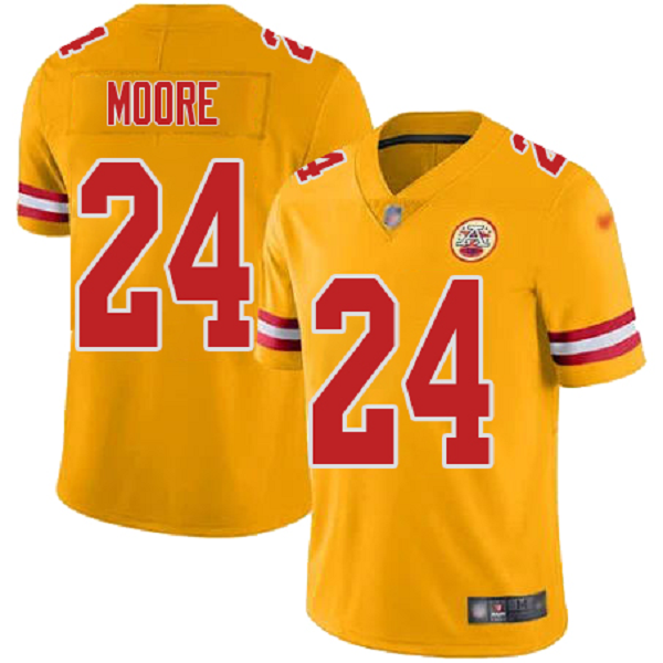 Men's Nike NFL Kansas City Chiefs Skyy Moore #24 Yellow 2021 Limited NFL Jersey