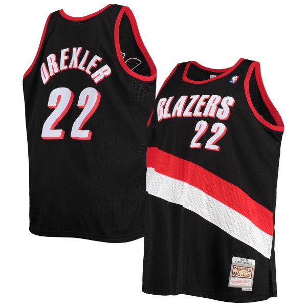 Men's Portland Trail Blazers Clyde Drexler Mitchell & Ness Black 1991/92 Big & Tall Hardwood Classics Swingman Jersey