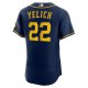 Men's Milwaukee Brewers Christian Yelich Nike Navy 50th Season Alternate Player Jersey