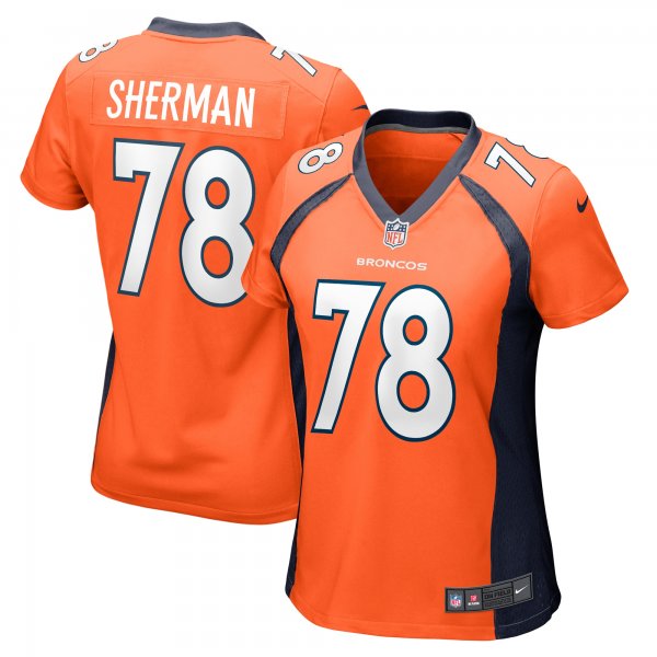 Women's Denver Broncos William Sherman Nike  Orange Team Game Jersey