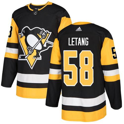 Adidas Pittsburgh Penguins #58 Kris Letang Black Home Stitched Youth NHL Jersey