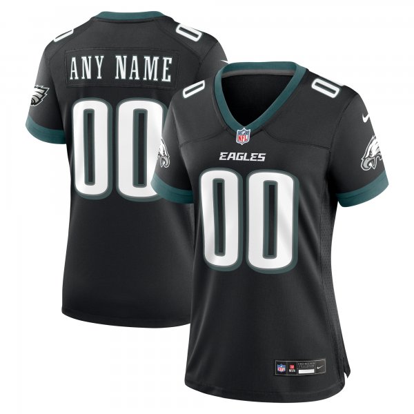 Women's Philadelphia Eagles Nike Black Alternate Custom Game Jersey