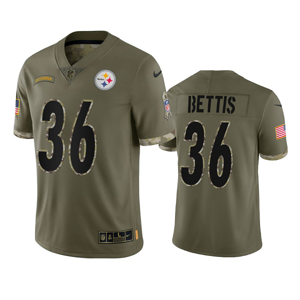 Pittsburgh Steelers Jerome Bettis #36 Olive 2022 Salute To Service Limited Jersey