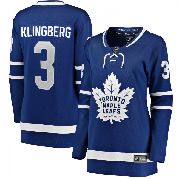 Women's Toronto Maple Leafs John Klingberg Fanatics Blue Home Breakaway Player Jersey