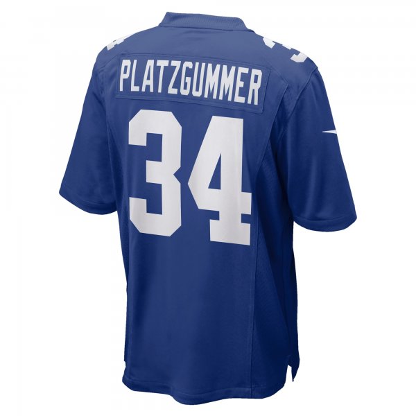 Men's New York Giants Sandro Platzgummer Nike Royal Game Player Jersey