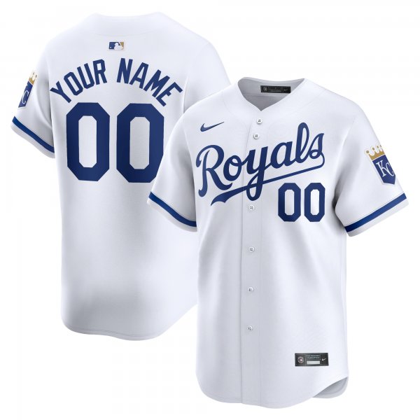 Youth Kansas City Royals Nike White Home Limited Custom Jersey