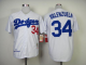 Mitchell And Ness 1955 Los Angeles Dodgers #34 Fernando Valenzuela White Throwback Stitched MLB Jersey