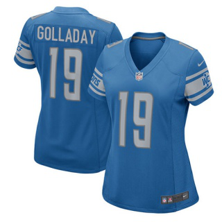 Women's Nike Detroit Lions #19 Kenny Golladay Team Color Game Light Blue Jersey