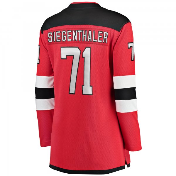 Women's New Jersey Devils Jonas Siegenthaler Fanatics Red Home Breakaway Player Jersey