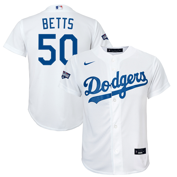 Mookie Betts Los Angeles Dodgers Nike Youth 2020 World Series Champions Home Player Jersey - White