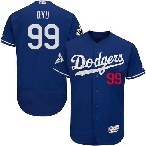 Los Angeles Dodgers #99 Hyun-Jin Ryu Blue Flexbase Collection 2017 World Series Bound Stitched MLB Jersey