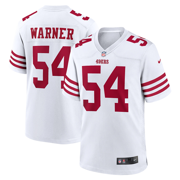 Men's San Francisco 49ers Fred Warner Nike White Player Game Jersey-(2022 New Style)