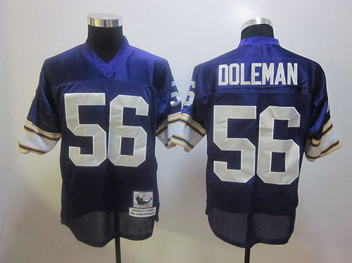 Mitchell And Ness Minnesota Vikings #56 Chris Doleman Purple Stitched Throwback NFL Jersey