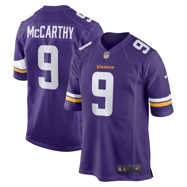 Men's Minnesota Vikings J.J. McCarthy Nike Purple 2024 NFL Draft First Round Pick Player Game Jersey