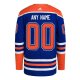 Men's Edmonton Oilers  adidas Royal Home  Primegreen Custom Jersey