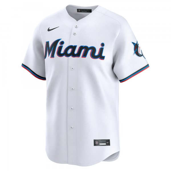 Men's Miami Marlins Nike White Home Limited Custom Jersey