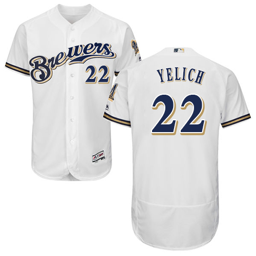 Milwaukee Brewers #22 Christian Yelich White Flexbase Collection Stitched MLB Jersey