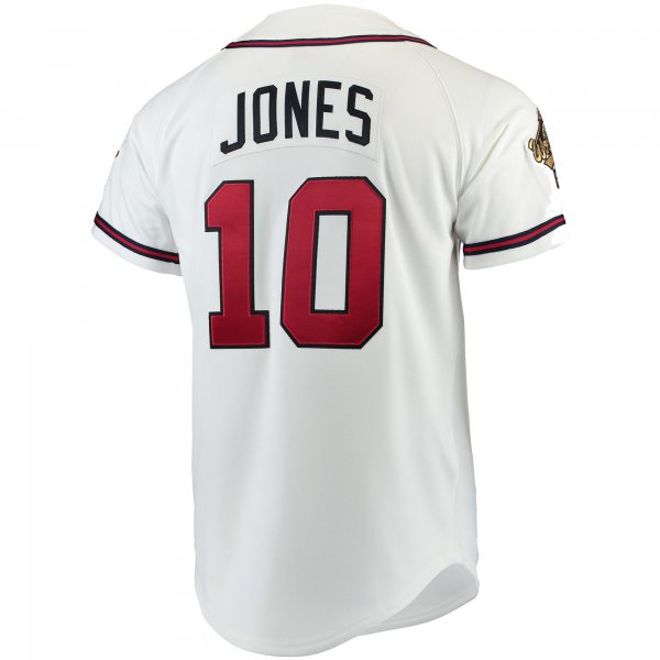 Men's Atlanta Braves Chipper Jones Mitchell & Ness White Jersey