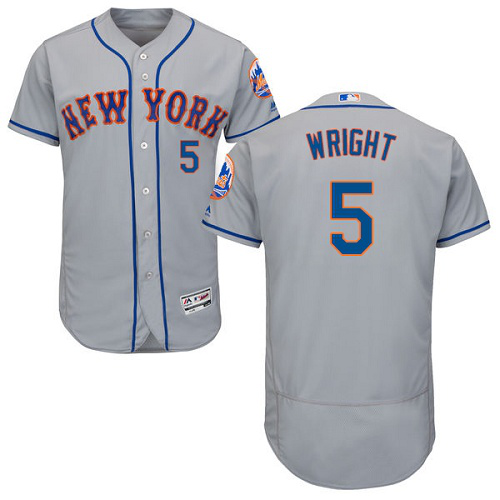 New York Mets #5 David Wright Grey Flexbase Collection Stitched MLB Jersey