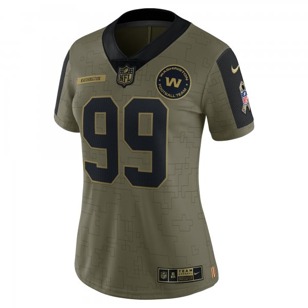 Women's Washington Football Team Chase Young Nike Olive 2021 Salute To Service Limited Player Jersey