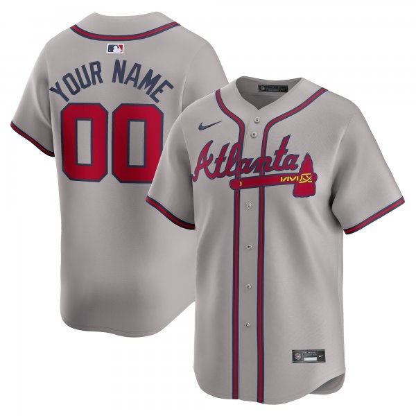 Men's Atlanta Braves  Nike Gray Away Limited Custom Jersey